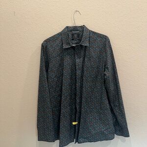 1901 Blue and Orange Animal Print Shirt